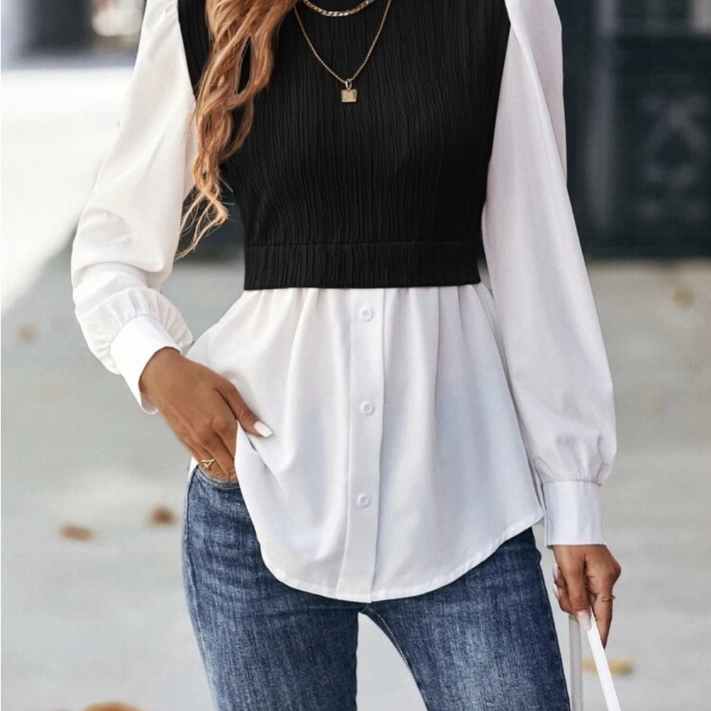 Black and White Women's Top